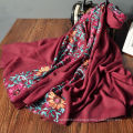 New design multi functional flower pattern fabric lady shawls wholesale hijab malaysia